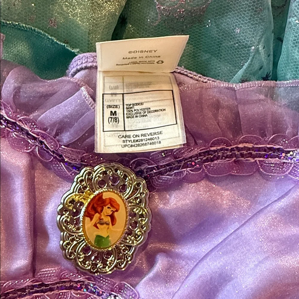Disney Store The Little Mermaid Princess Ariel Costume Dress and flounder plush